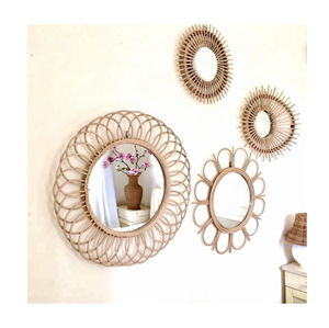 Miroir décoratif/de maquillage - Miroir en rotin/bambou du Vietnam - Product Image 4