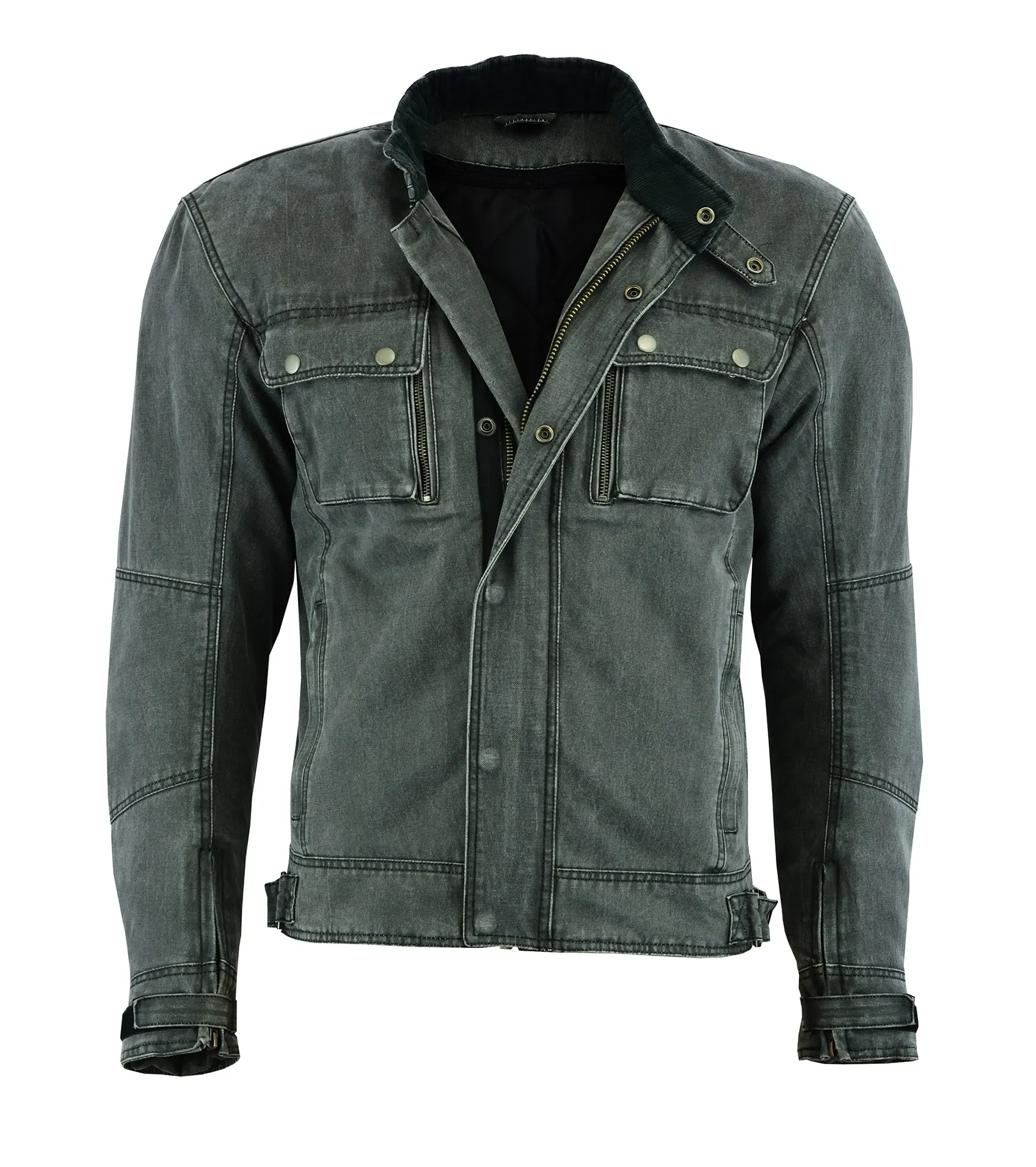 Jaqueta jeans para motocicleta, camisa de tecido de algodão com cera para homens, jaqueta jeans personalizada