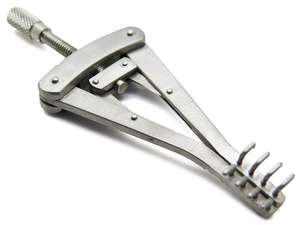 Alm เครื่องมือศัลยกรรมกระดูกสแตนเลสคุณภาพสูง3ฟัน4x4,รถ Retractor คงตัวทื่อ Speculum Retractors - Product Image 3