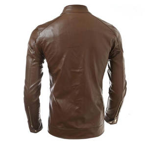Chaquetas de cuero a la moda para hombre, estilo de capucha, precio razonable, Color marrón - Product Image 6