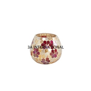 Candelabro Decorativo de Mesa para Bodas, Portavelas Votivo con Acabado de Mosaico Tallado a Mano, Decoración para el Hogar - Product Image 1