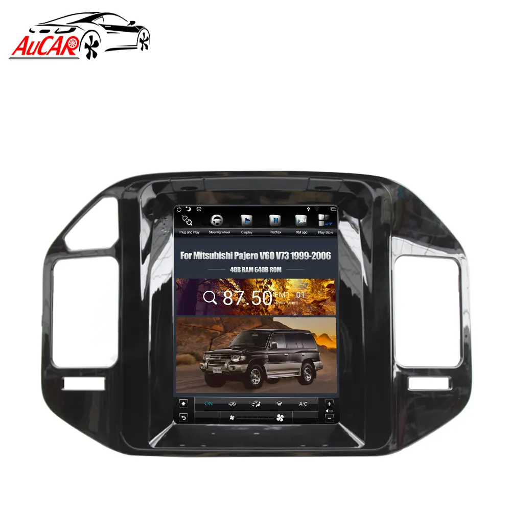 AuCAR 9.7 "Android 10.0 autoradio GPS Navigation Carplay DVD CD lecteur vidéo de voiture Radio pour Mitsubishi Pajero V60 V73 1999-2006