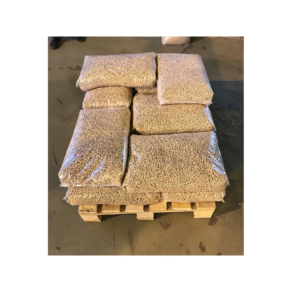 Great quality wooden pellets compacted sawdust solid fuel from manufacturer wholesale prices, 15 kg plastic packs