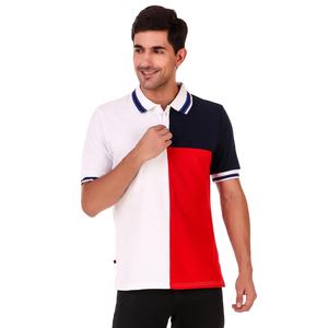 Camiseta de manga corta para hombre, Polo deportivo con logotipo personalizado impreso, 240GSM, 100% algodón, con cuello, bloque de Color - Product Image 1