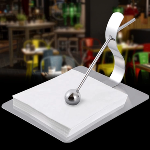 ที่ใส่ผ้าเช็ดปากและราวแขวนผ้าสแตนเลสแบบเรียบง่าย อุปกรณ์เสริมสำหรับผ้าเช็ดปาก - Product Image 3