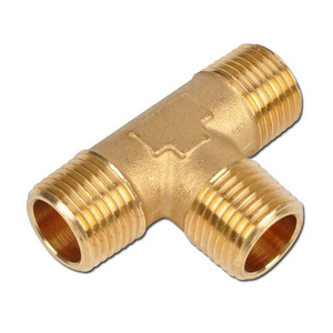 Brass Tee Male Fitting in Various Pipe Sizes 10mm 12mm 14mm 30mm 50mm High Precision Cast <b>Technics</b> Industrial Grade - Product Image 1