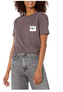 De femmes Loose Fit Poids Lourd À Manches Courtes Poche T-Shirt 100% Coton Importé Tirer Sur fermeture Sourcing De Bangladesh - Product Image 5