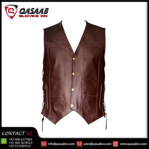 2026 Hot Selling Best-Quality <b>Leather</b> Fashion Motorcycle Waistcoat Motorcycle-Brown PU <b>Leather</b> Vests Motorcycle Waistcoat - Product Image 3