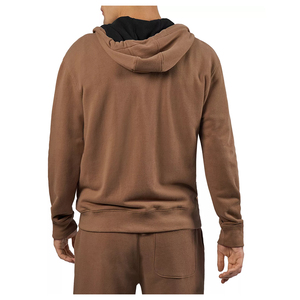 Sudadera con capucha OEM Premium con cremallera y logotipo personalizado para hombre, manga regular, sudadera con capucha de felpa color caqui según los requisitos del cliente. - Product Image 2