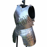 Veste de collection en acier calibre 18, armure, finition argent et laiton, costume de chasseur du chevalier, collection
