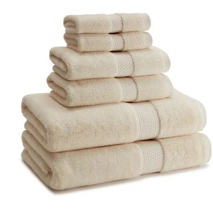 Publicité 100% coton biologique véritable 90x180cm 800 GSM peluche doux brodé bordure zéro torsion Durable absorbant serviette de bain - Product Image 5