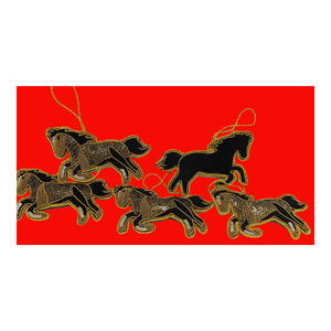 Belle décoration suspendue en forme de cheval, brodée à la main avec du zari - Product Image 1