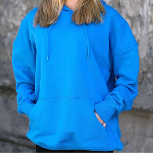 100% algodón personalizado gran oferta en blanco de gran tamaño de manga larga para mujer Sudadera con capucha mujer gota hombro Sudadera con capucha - Product Image 1