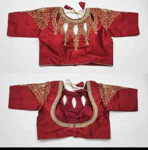 Ladies Wear <b>Red</b> Colour Gamcha Handloom Traditional Bulk Exporter of Fancy Style <b>Blouse</b> Direct Wholesale Price - Product Image 1