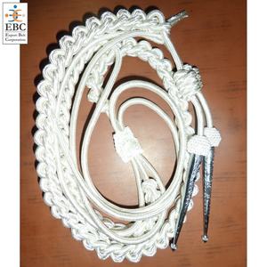 Crimson Fleck Aiguillette Aglet Gold Gilt Cordón de hombro tejido a mano para ceremonias con dos equipos de defensa personal - Product Image 6