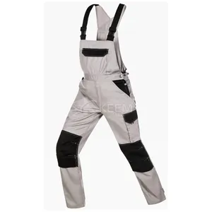 Heavy Duty Work Bib and Brace Overalls with Knee Pads Pocket work wear Safety Vest