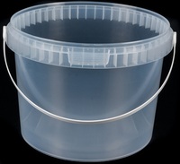 Seau en plastique recyclable de qualité alimentaire de 4 gallons avec couvercle et poignée, couleur et logo personnalisés, durable