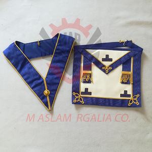 Silver Embroidery Provincial Steward Apron Kit Handmade Apron with Metal <b>Levels</b> and PM Collar - Product Image 6