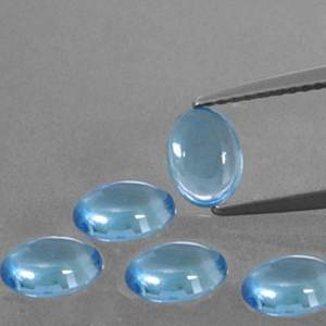 Piedra de Topacio Azul suizo Natural de 3mm y 4mm, cabujones ovalados calibrados lisos, piedras preciosas sueltas, al por mayor precio de fábrica, Comprar ahora en línea - Product Image 1