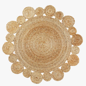Tapis de sol rond en jonc de mer naturel pour chambre à coucher, salle de bain, salle à manger, camping-pour la décoration intérieure - Product Image 3
