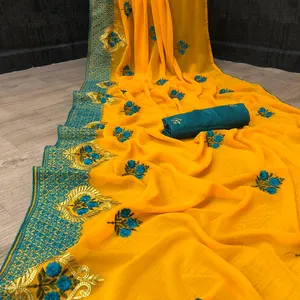 Ultime attraente festival banglori di seta saree con banarasi camicetta di seta delle donne indiane usura sari prezzo basso all'ingrosso surat