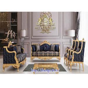 Canapé en bois de teck bleu Royal, ensemble de luxe pour appartement de Style victorien, qualité supérieure, pour salon - Product Image 1