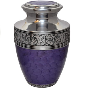 Urna de Latón Brillante con Acabado de Esmalte Morado Grabado para Guardar Cenizas Humanas, Calidad Premium, Precio al por Mayor, Estilo Americano - Product Image 2
