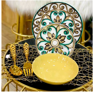 Service de table de style marocain de luxe <span class=keywords><strong>Jordan</strong></span>, 18 pièces, 24 pièces, assiettes à dîner pour manger, prix direct d'usine en gros - Product Image 3