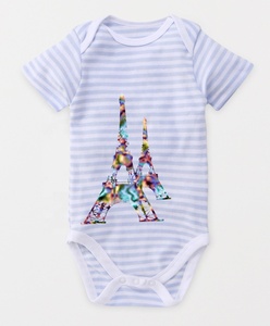 Barboteuse Bébé en Coton Bio Imprimé Bleu Marine Adorable avec Bordure Rose et Motif Sourire, Fermeture à Boutons Pression pour Nourrissons et Tout-Petits - Product Image 5