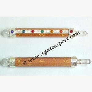 ไม้กายสิทธิ์ควอตซ์สีทองไม้กายสิทธิ์หินสังเคราะห์สำหรับโยคะ - Product Image 1