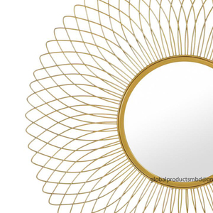 Fancy Round Iron Wall <b>Mirror</b> Hanging or Wall Mount Metal <b>Framed</b> <b>Mirror</b> Wall <b>Mirror</b> - Product Image 2
