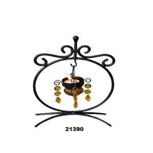 Vente chaude Métal Suspendu Noir Poudre Revêtement Stand Perles Photophore Votive - Product Image 2