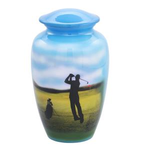 Urna de llenado de ceniza humana, con estampado de golf de metal, nuevas, a precio barato - Product Image 1