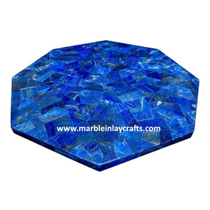 Hecho a mano de forma octogonal Semi preciosas lapislázuli Lapis Lazuli DE LA MESA DE CAFÉ superior - Product Image 1