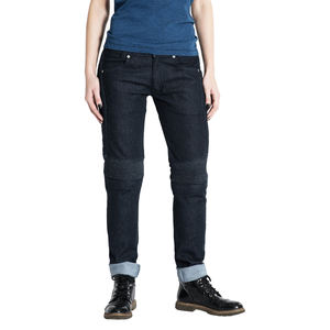 Jeans en denim de qualité AA pour filles CE approuvé Jeans de moto simple délavé foncé Logo de marque Protection principale Style droit solide - Product Image 3