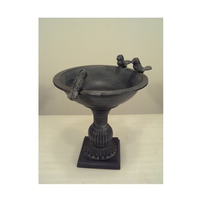 Baño de pájaros de cobre puro, con dos pájaros de cobre y un jardín multifacético con temática de árboles - Product Image 3