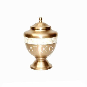 Solid Brass Metal Cremation Urn Adult American Style Latest Modern Design Gold <b>Jar</b> Stylish Attractive - Product Image 1