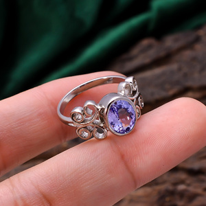 Tanzanite ธรรมชาติเพชรพลอยรูปไข่ของการทำสมาธิ92.5 4.1กรัมรูปไข่แหวนสีฟ้า - Product Image 3