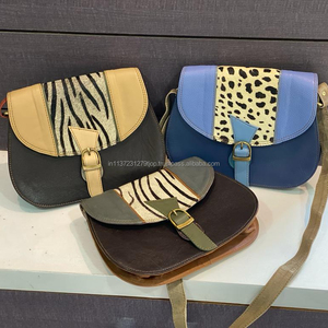 Nouvel arrivage de sac à bandoulière multicolore en cuir véritable recyclé fait à la main en cuir de fourrure à imprimé animal sac à bandoulière de luxe - Product Image 1