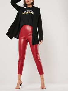 Vente en gros de pantalons droits pour femmes pantalons en faux <span class=keywords><strong>cuir</strong></span> Pu de haute qualité - Product Image 5