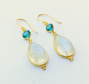 Boucles d'oreilles pendantes en argent Sterling 925, bijoux en Tourmaline multicolores, pierres précieuses bon marché, vente en gros quantité minimale de commande qmc - Product Image 3