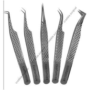 Pinzas de extensión de pestañas de volumen Etiqueta privada Lista para enviar Logotipo personalizado Punta puntiaguda de acero inoxidable venta - Product Image 5