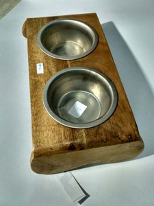 Grossiste en bois massif double bol en acier Chiens Chats Table pour animaux de compagnie en acier inoxydable automatique de qualité alimentaire Sûr facile à nettoyer Pot d'extérieur - Product Image 2