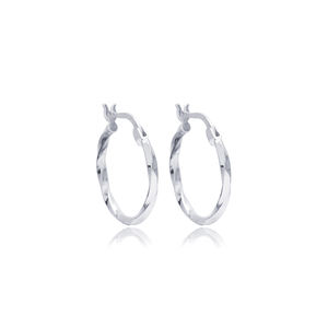 Minimaliste Vague Conception 20 mm Boucles D'oreilles À La Main Turc En Gros 925 Bijoux En Argent Sterling - Product Image 5