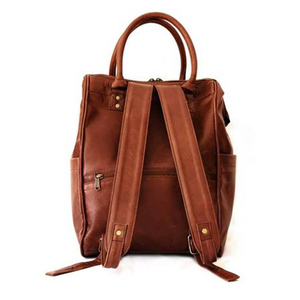 Mochila de pañales de cuero PU impermeable de lujo 2021 logotipo personalizado bolsa de bebé grande de alta calidad precio barato al por mayor - Product Image 2