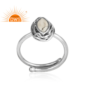 Marquise Cut Howlite Gemstone Oxidized <b>Ring</b> Weddings Jewelry Supplier 925 <b>Sterling</b> <b>Silver</b> <b>Adjustable</b> <b>Ring</b> Woman's Jewelry - Product Image 2
