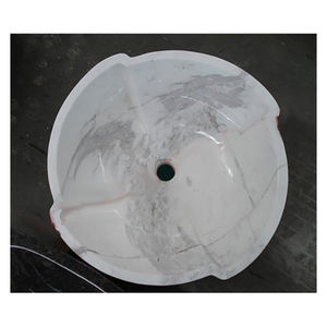 อ่างล้างมือหินอ่อนแข็งทรงมนอ่างล้างมือในห้องน้ำอ่างล้างมือหินรูปทรงกลมเรียบง่ายและสวยงามสำหรับบ้านผลิตในอินเดีย - Product Image 1