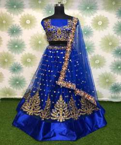 Fancy rayón seda bordado piedra trabajo lehenga choli con dupatta ropa de boda precio al por mayor Ropa Étnica Surat ApparelGarment - Product Image 5