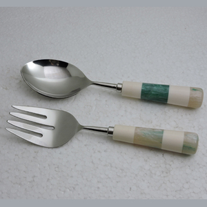 เซิร์ฟเวอร์สลัดแบบวงกลมทำจากเรซิน & สแตนเลสอุปกรณ์ทำครัวพร้อมเครื่องมือถือ - Product Image 3