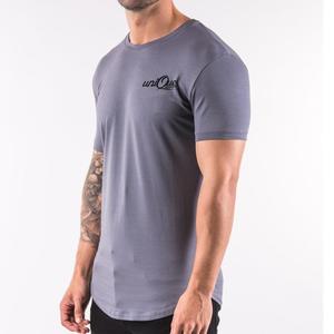 T-shirts pour hommes, nouvelle conception, coupe ajustée, respirants, manches courtes, décontractés, écologiques, jersey teint en pièce, élasthanne/coton, OEM personnalisé - Product Image 3